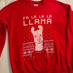 FA LA LA LA LLama sweatshirt,  Red and White Size:  Women's Small , Preowned